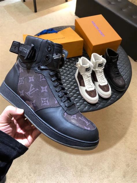 lv sneaker black leather|Lv high top sneakers.